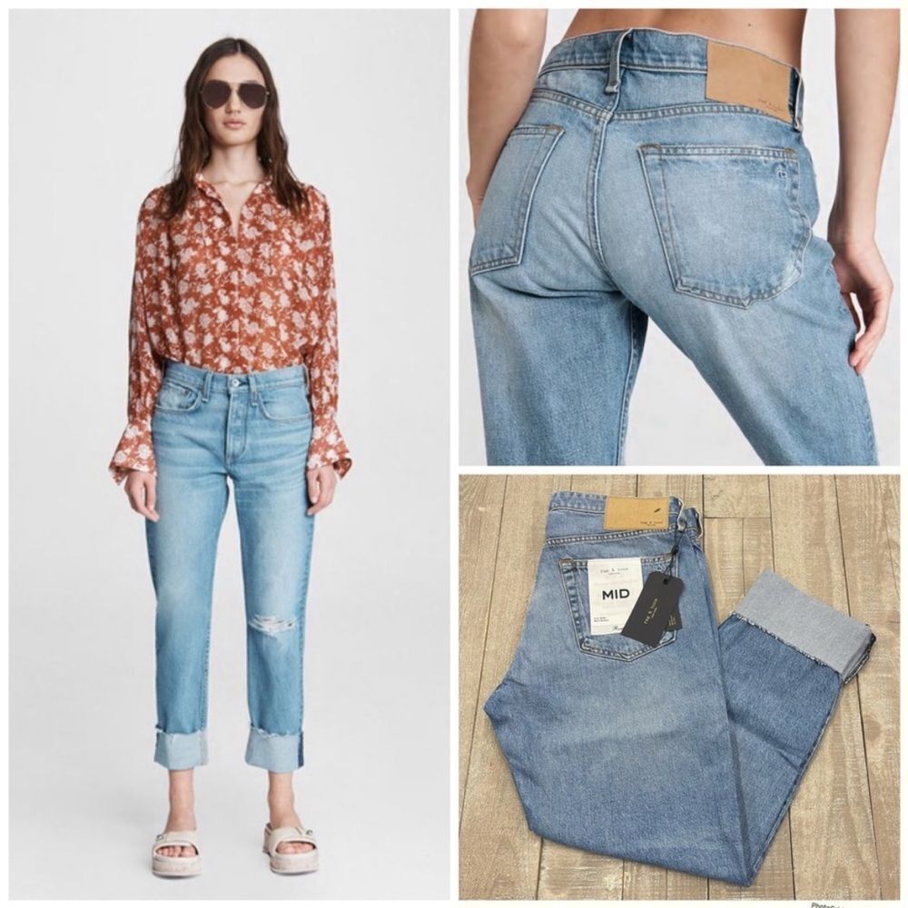 Rag and Bone Rosa Mid-Rise Boyfriend Jeans In Jones